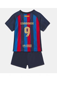 Barcelona Robert Lewandowski #9 Babytruitje Thuis tenue Kind 2022-23 Korte Mouw (+ Korte broeken)